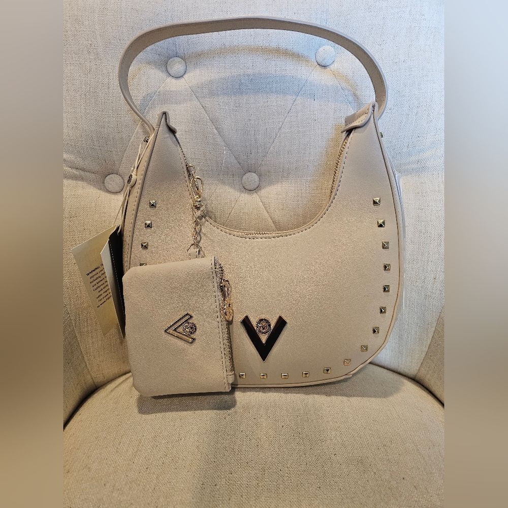 Beautiful Valentino Orlandi Vegan Leather Shoulder Bag with Wristlet/Mini Wallet